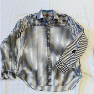 Robert Graham White/Black Striped Button Down Shirt